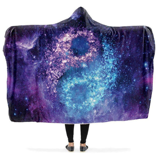 Yin Yang Galaxy Hooded Blanket, Hippie Hooded Blanket, In Style Mandala, Hippie, Cozy Vibes, Mandala Gift