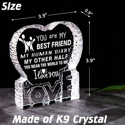 You Are My Best Friend, You Mean The World To Me I Love You Heart Crystal, Mother's Day Heart Crystal, Gift For Her, Anniversary Gift