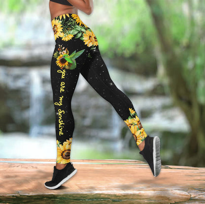 You Are My Sunshine Hummingbird Hollow Tanktop Leggings, Sports Clothes Style Hippie For Women, Gift For Yoga Lovers