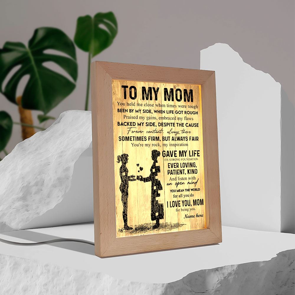 You Held Me From Daughter Frame Lamp, Mother's Day Frame Lamp, Led Lamp For Mom, Mother's Day Gift