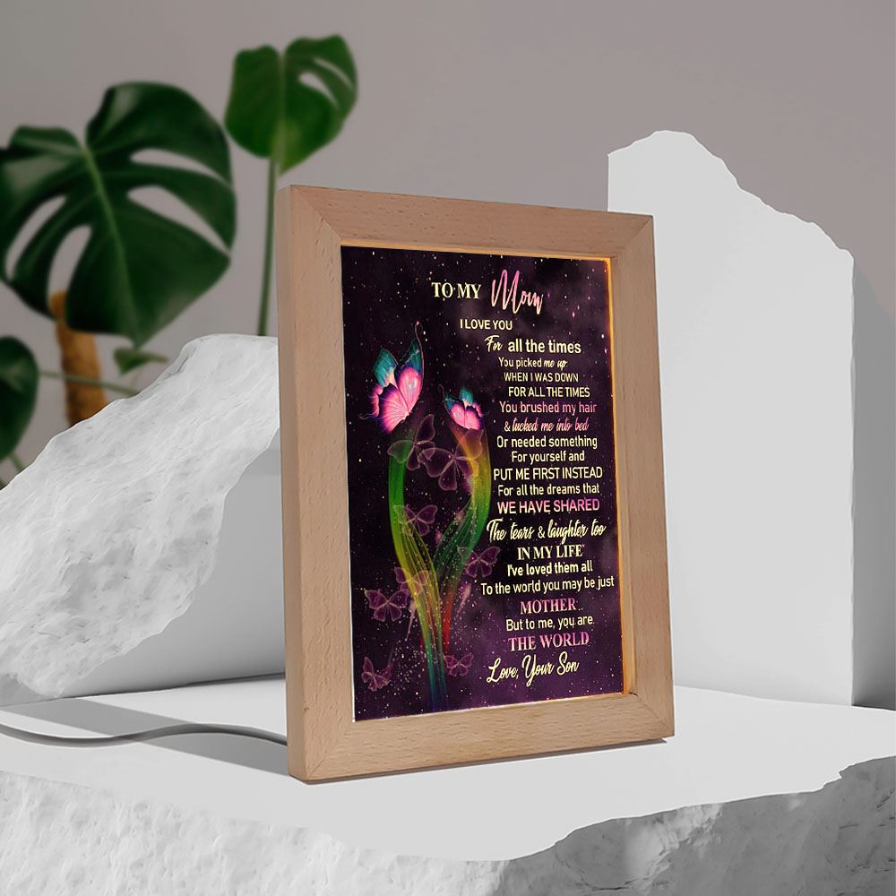 You'Re The World Frame Lamp, Mother's Day Frame Lamp, Led Lamp For Mom, Mother's Day Gift