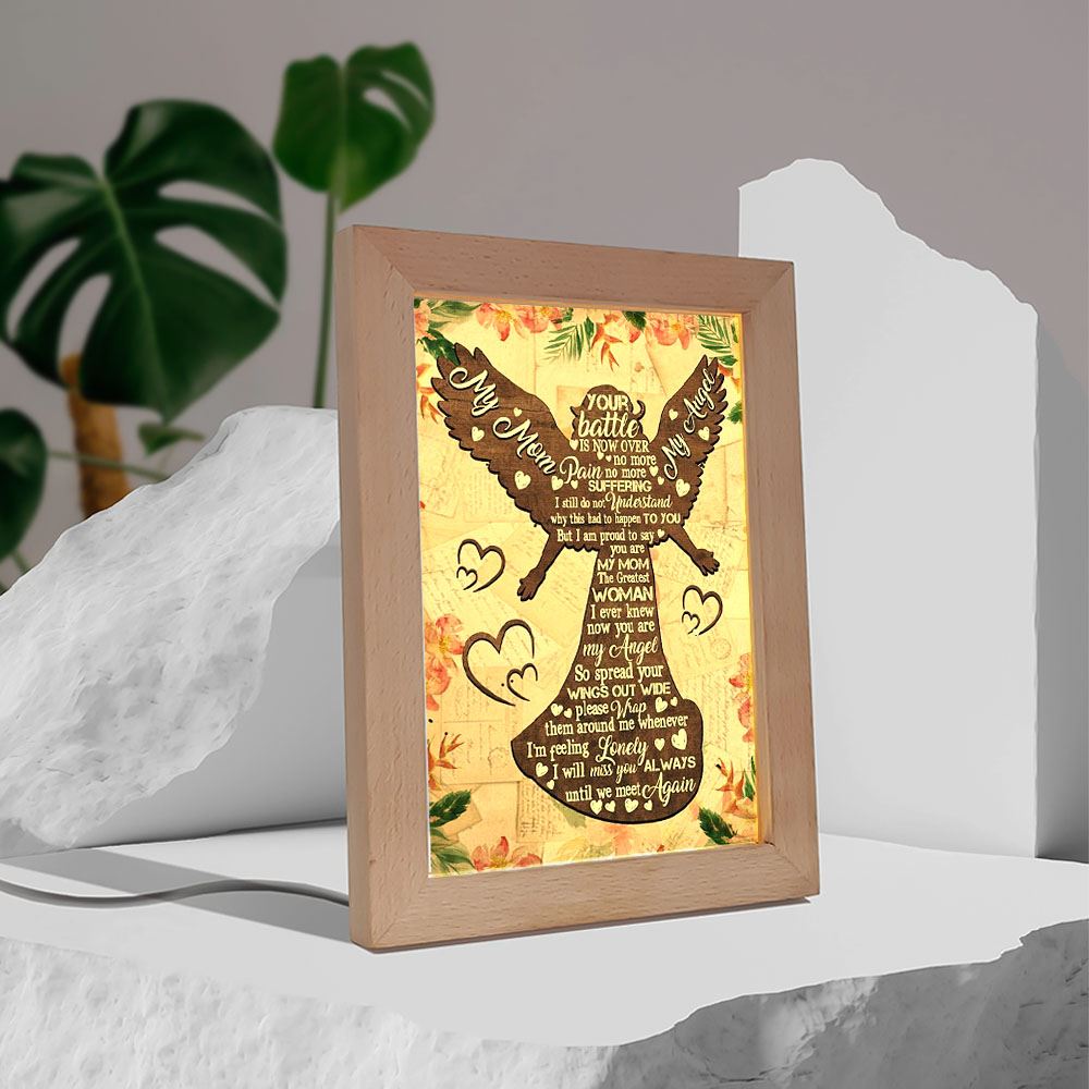 Your Battle Is Now Over Frame Lamp, Mother's Day Frame Lamp, Led Lamp For Mom, Mother's Day Gift