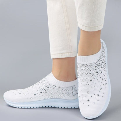Women's Shoes, Women Crystal Breathable Slip On Walking Summer Shoes,Women's Non slip Dress Shoes, Women's Walking Shoes