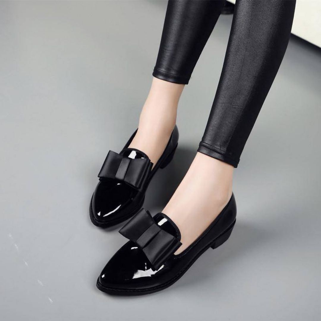Women's Shoes, Women Premium Leathers Loafers Pointed Tow Bow Tie Shoes,Women's Non slip Dress Shoes, Women's Walking Shoes