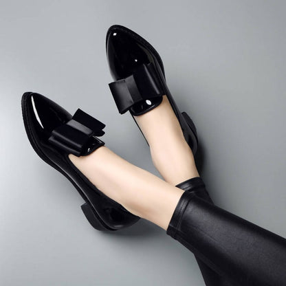 Women's Shoes, Women Premium Leathers Loafers Pointed Tow Bow Tie Shoes,Women's Non slip Dress Shoes, Women's Walking Shoes