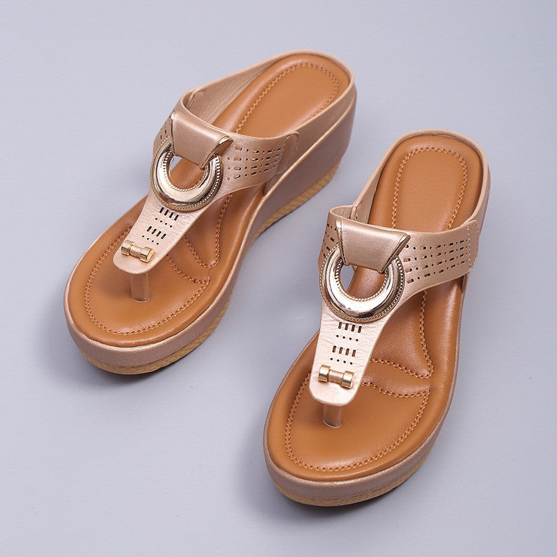 Women's Sandals, Platform Orthopedic Sandals For Women Waterproof Comfy Arch Support Beach Flip-flops