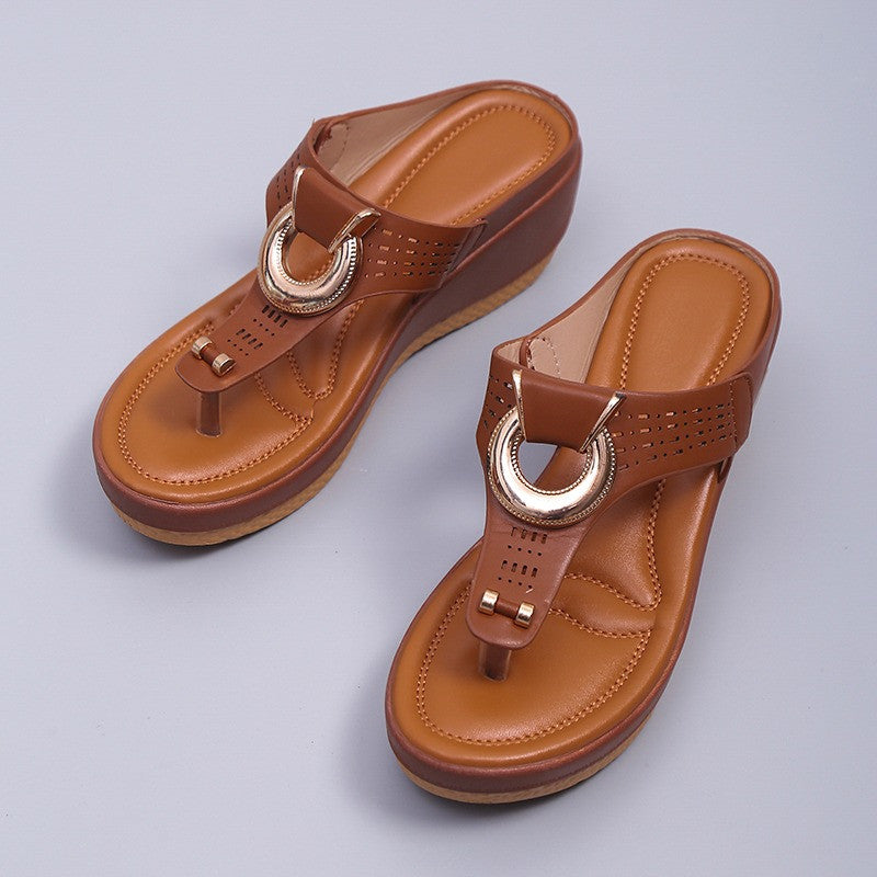 Women's Sandals, Platform Orthopedic Sandals For Women Waterproof Comfy Arch Support Beach Flip-flops