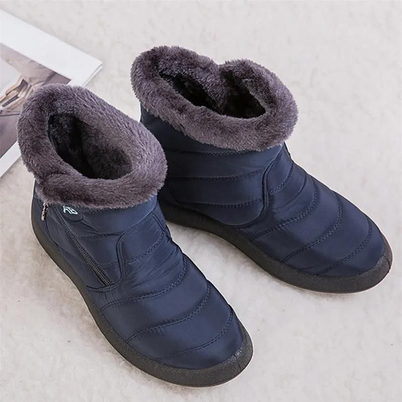  Orthopedic Shoes Waterproof Fur-lined Slip On Winter Women Snow Boots