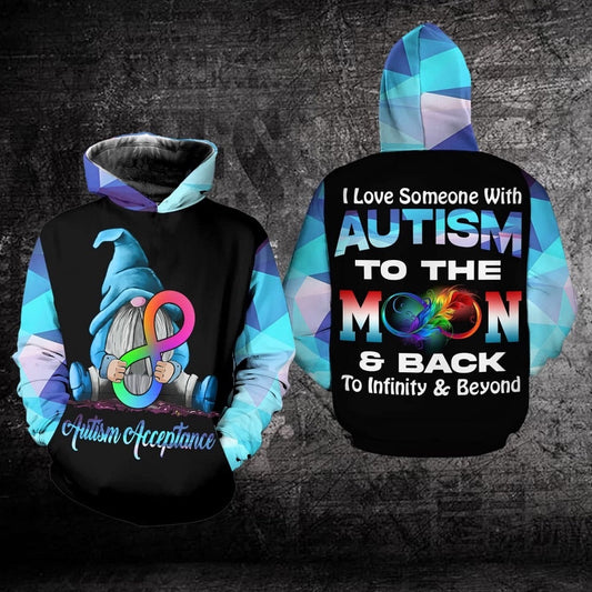 Autism Hoodie, Autism Acceptance I Love Someone With Autism All Over Print Hoodie
