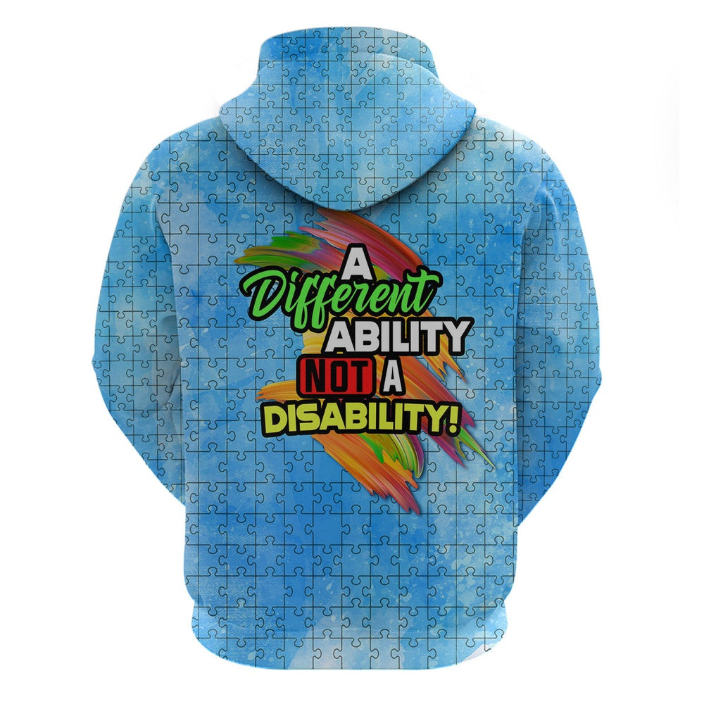 Autism Hoodie, Autism Acceptance Month A Different Ability Not A Disability All Over Print Hoodie