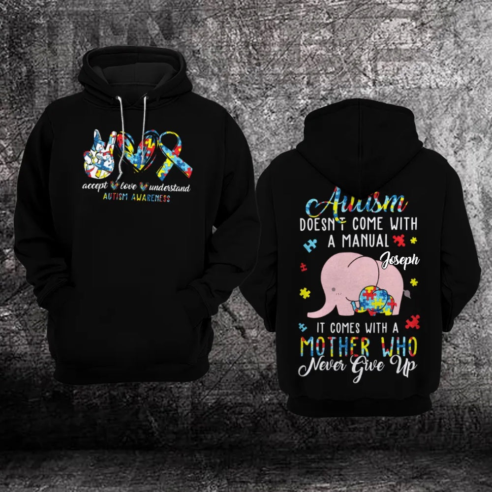 Autism Hoodie, Autism Awareness Accept Love Understand Custom All Over Print Hoodie