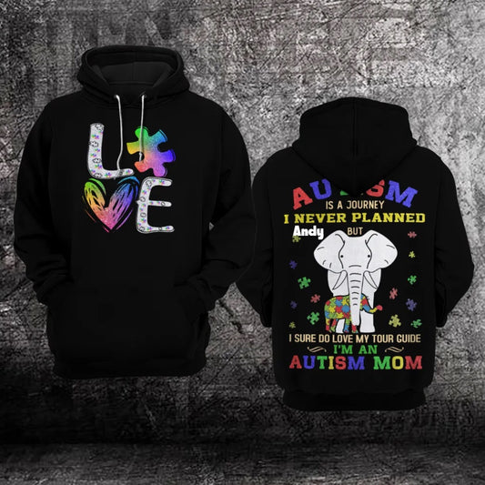 Autism Hoodie, Autism Awareness Autism Is A Journey I Never Planned Custom All Over Print Hoodie