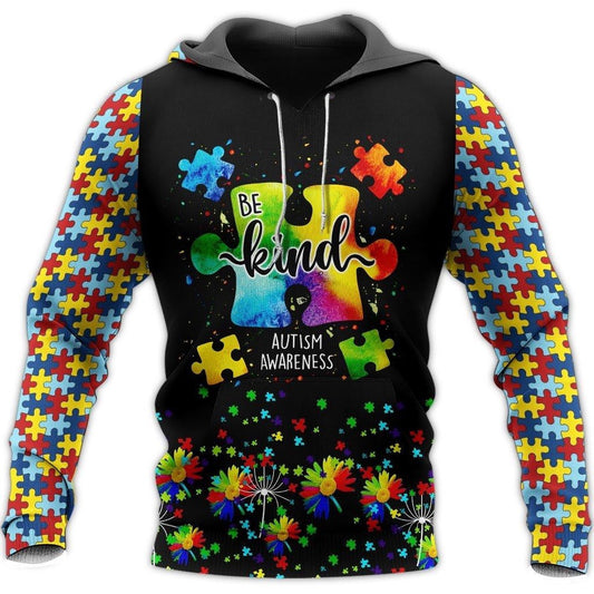 Autism Hoodie, Autism Awareness Be Kinds All Over Print Hoodie