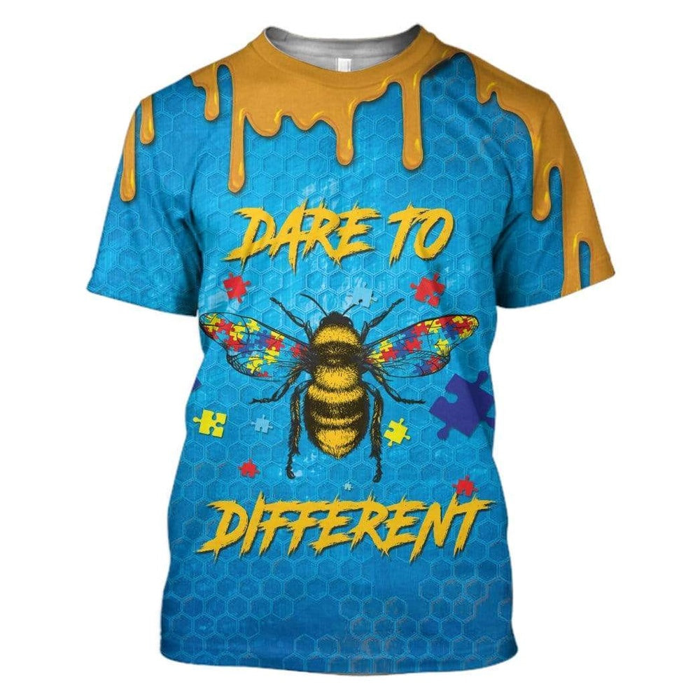 Autism Hoodie, Autism Awareness Bee Different Custom All Over Print Hoodie