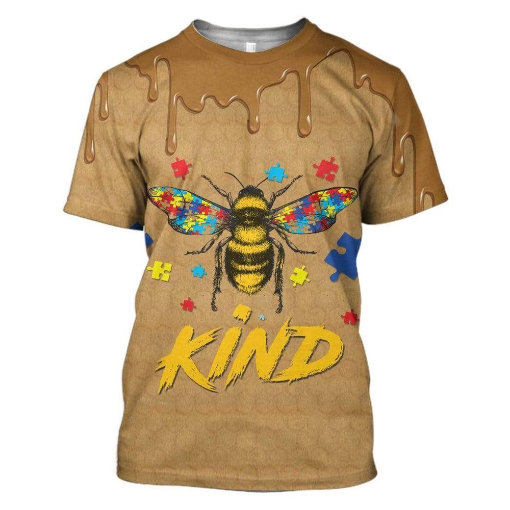 Autism Hoodie, Autism Awareness Bee Kind Custom All Over Print Hoodie