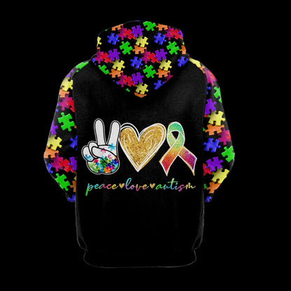 Autism Hoodie, Autism Awareness Cute Skull All Over Print Hoodie