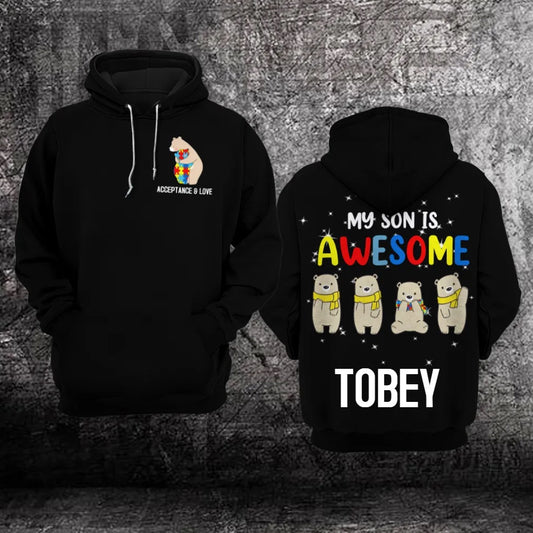 Autism Hoodie, Autism Awareness My Son Is Awesome Custom All Over Print Hoodie