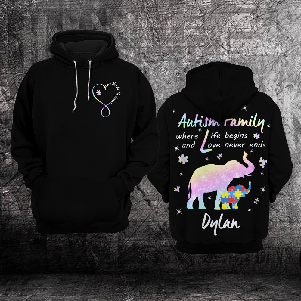 Autism Hoodie, Autism Family Custom All Over Print Hoodie