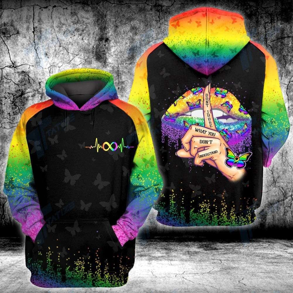 Autism Hoodie, Autism Infinity Symbol Don'T Judge All Over Print Hoodie