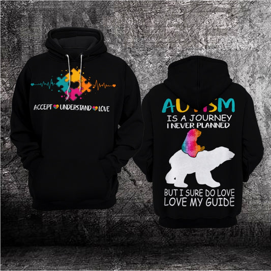 Autism Hoodie, Autism Is A Journey I Never Planned But I Sure Do Love My Guide All Over Print Hoodie