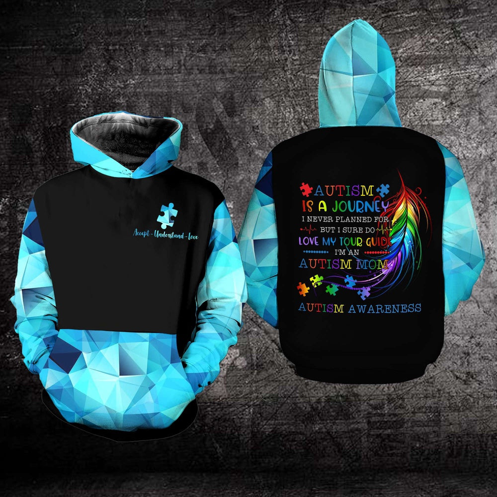 Autism Hoodie, Autism Is A Journey Love My Tour Guide All Over Print Hoodie