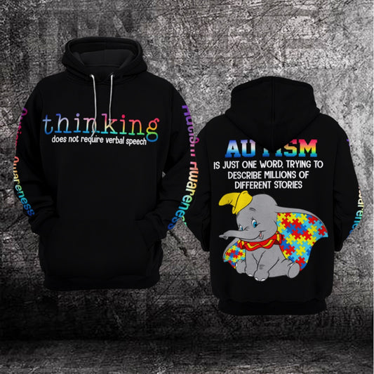 Autism Hoodie, Autism Is Just One Word, Trying To Describe Millions Of Different Stories All Over Print Hoodie