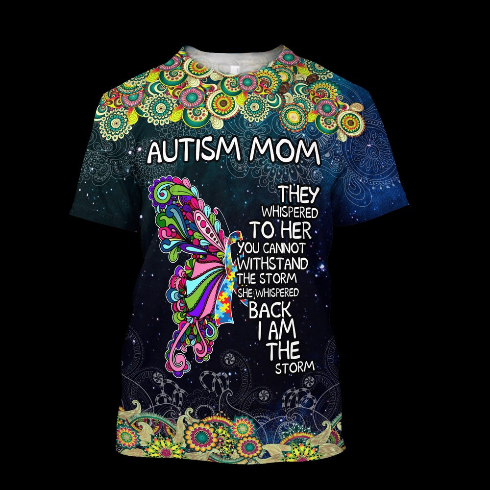 Autism Hoodie, Autism Mom-Butterfly All Over Print Hoodie