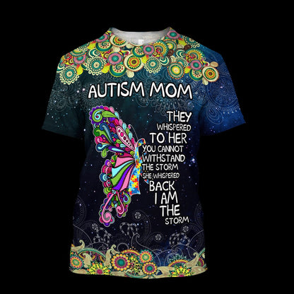 Autism Hoodie, Autism Mom-Butterfly All Over Print Hoodie