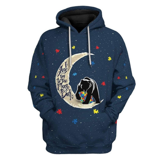 Autism Hoodie, Autism Mom I Love You To The Moon And Back Custom All Over Print Hoodie
