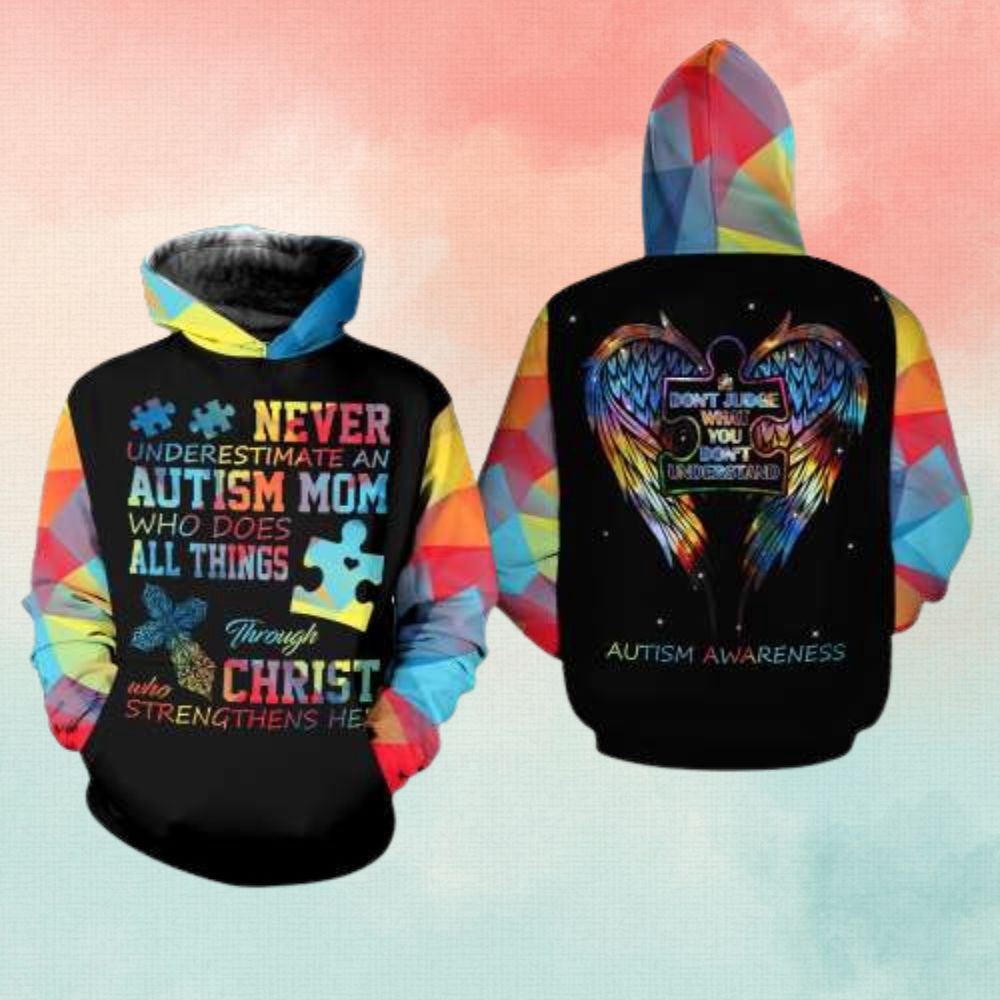 Autism Hoodie, Autism Mom Who Does All Thing All Over Print Hoodie