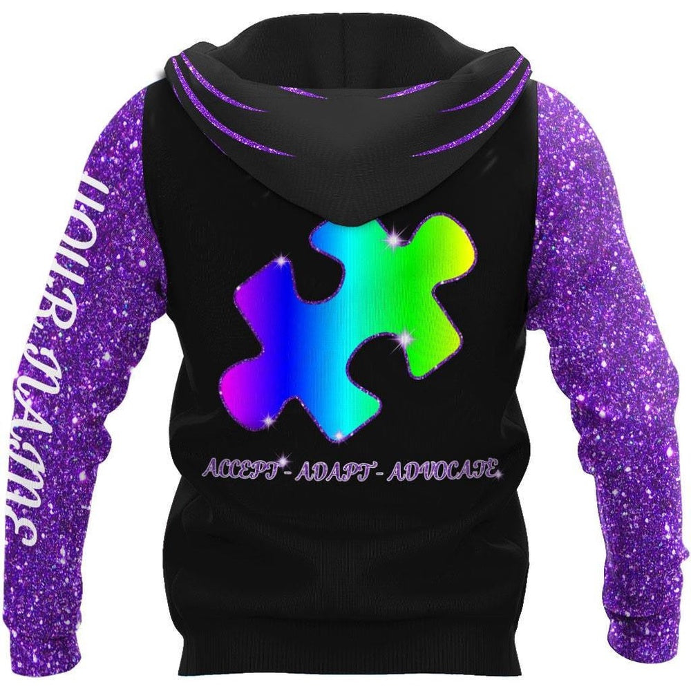 Autism Hoodie, Autism Name Custom All Over Print Hoodie