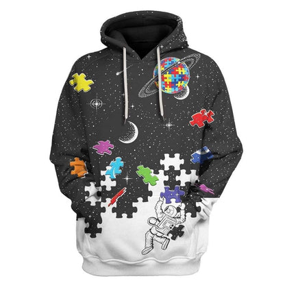 Autism Hoodie, Autism Nasa Astronaut Custom All Over Print Hoodie