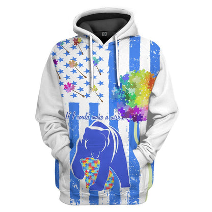 Autism Hoodie, Autism Panda Mom Love You Custom All Over Print Hoodie