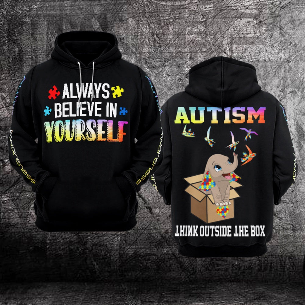 Autism Hoodie, Autism Think Outside The Box All Over Print Hoodie