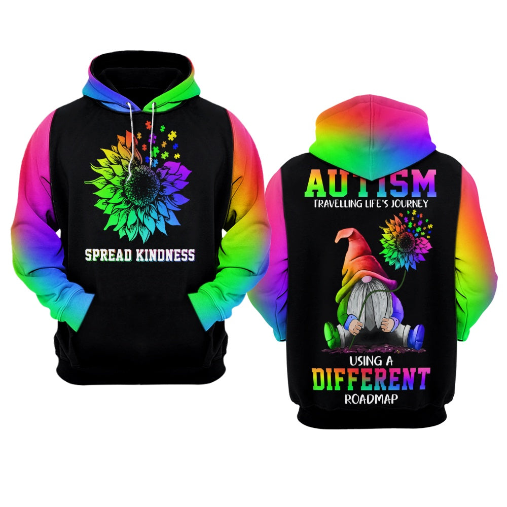 Autism Hoodie, Autism Travelling Life'S Journey Using A Different Roadmap All Over Print Hoodie
