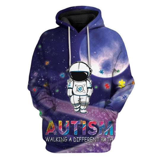 Autism Hoodie, Autism Walking A Different Path Custom All Over Print Hoodie