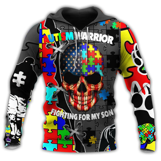 Autism Hoodie, Autism Warrior Fighting All Over Print Hoodie