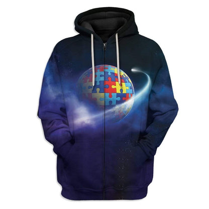 Autism Hoodie, Earth Autism Custom All Over Print Hoodie