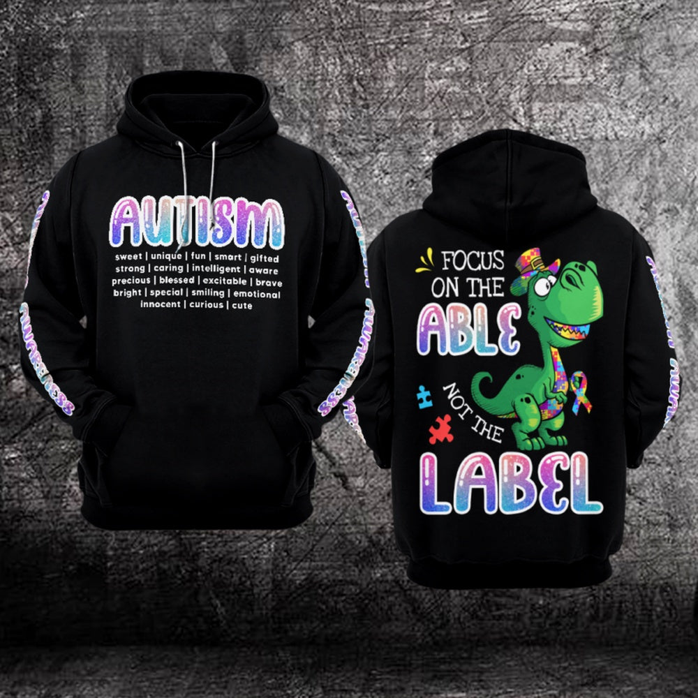 Autism Hoodie, Focus On The Able All Over Print Hoodie