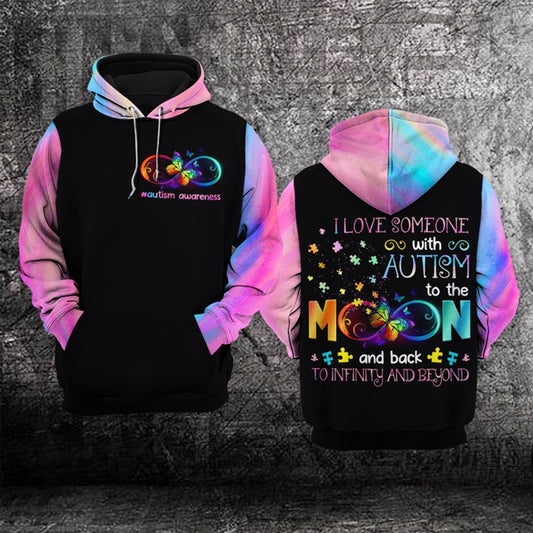 Autism Hoodie, I Love Someone All Over Print Hoodie