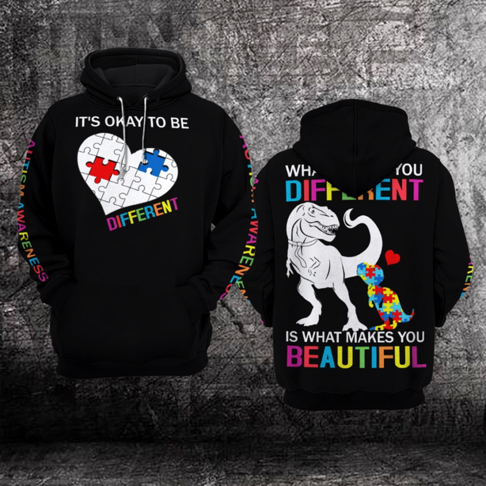 Autism Hoodie, It's Okay To Be Different All Over Print Hoodie