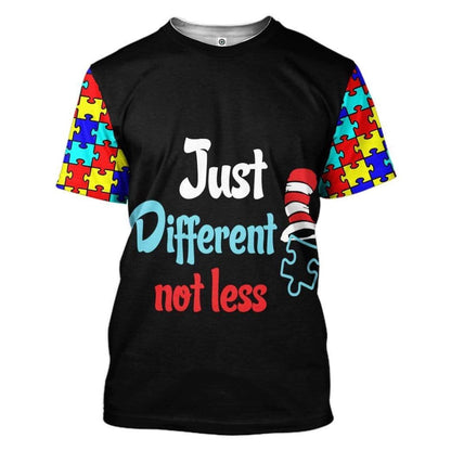 Autism Hoodie, Just Different Not Less Autism Awareness Custom All Over Print Hoodie