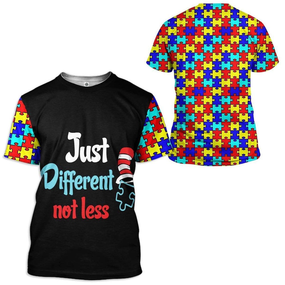 Autism Hoodie, Just Different Not Less Autism Awareness Custom All Over Print Hoodie