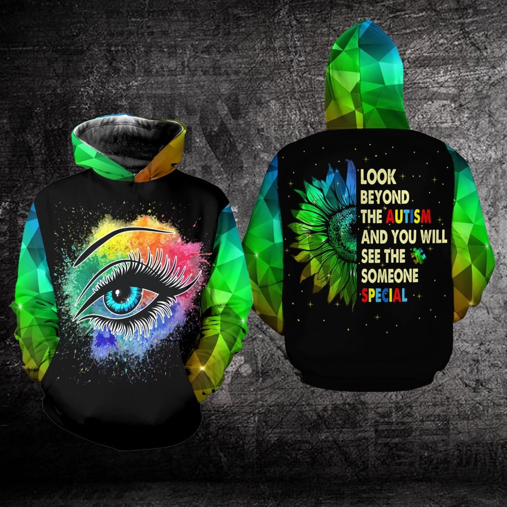 Autism Hoodie, Look Beyond The Autism All Over Print Hoodie