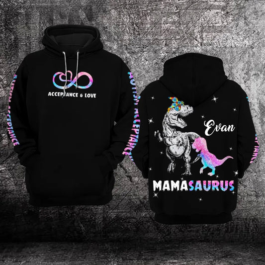 Autism Hoodie, Mamasaurus Autism Custom All Over Print Hoodie