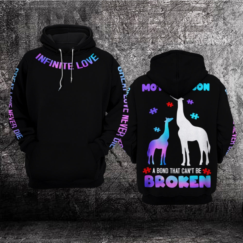 Autism Hoodie, Mother & Son A Bond That Can't Be Broken All Over Print Hoodie