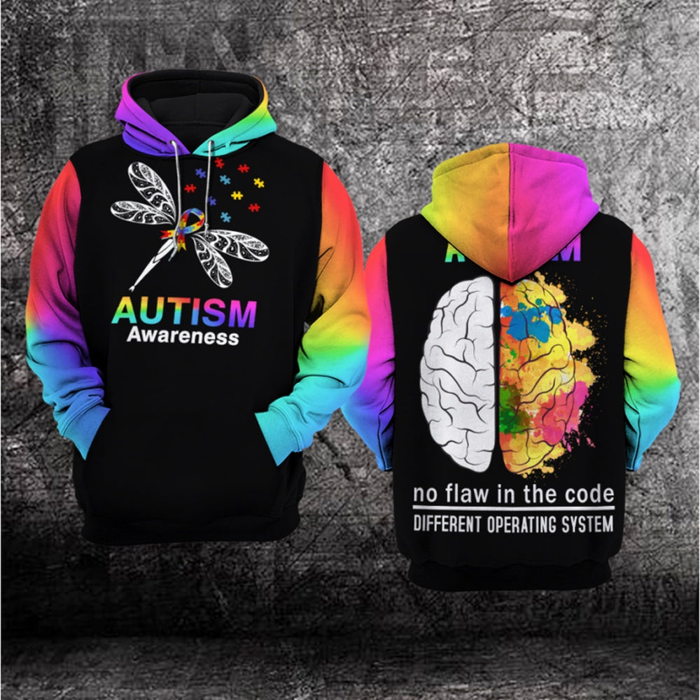 Autism Hoodie, No Flaw In The Code, Diferent Operating System All Over Print Hoodie