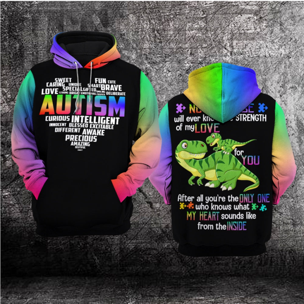 Autism Hoodie, No One Else Will Ever Know The Strenght Of My Love All Over Print Hoodie