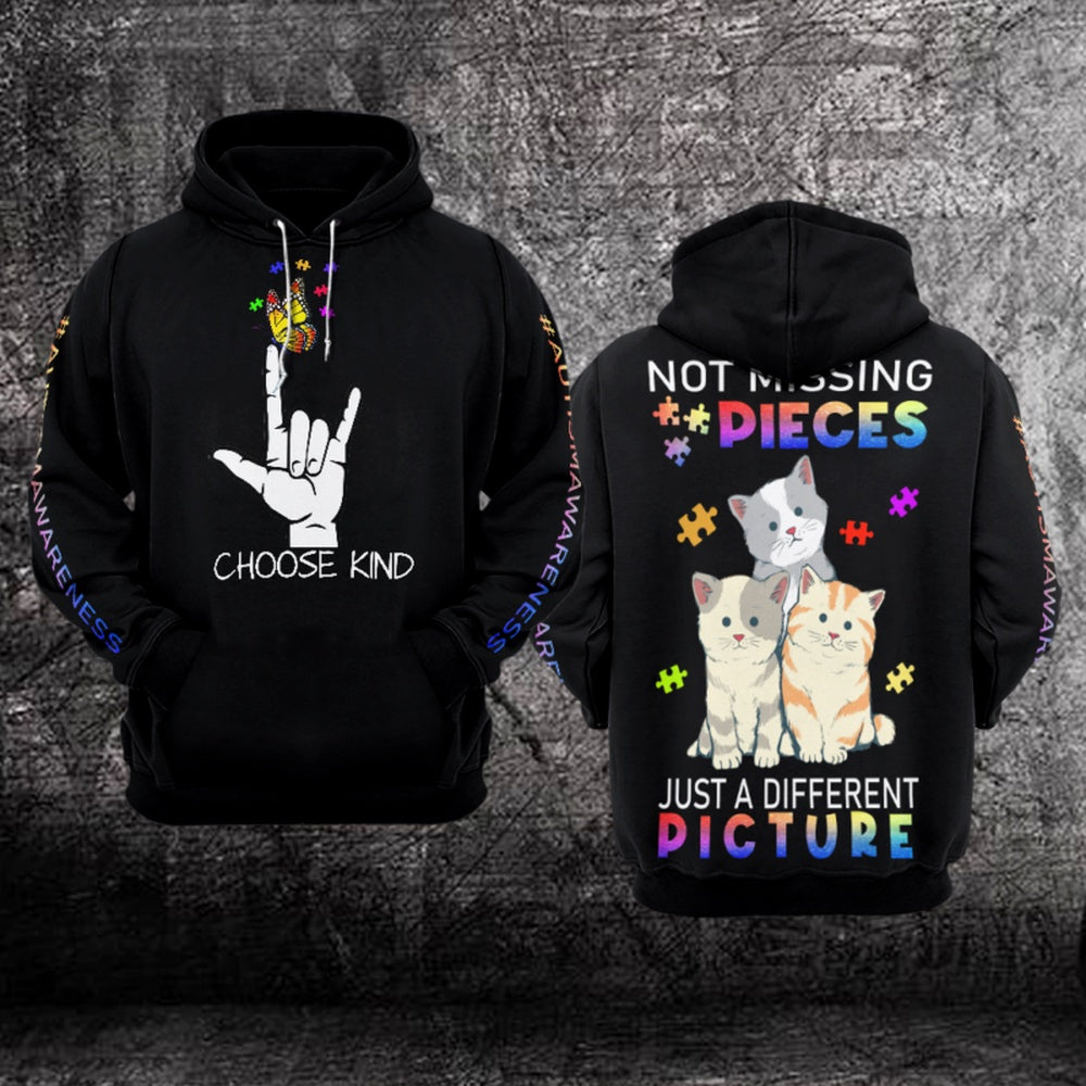 Autism Hoodie, Not Missing Pieces Just A Different Picture All Over Print Hoodie