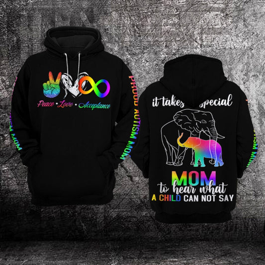 Autism Hoodie, Proud Autism Mom All Over Print Hoodie